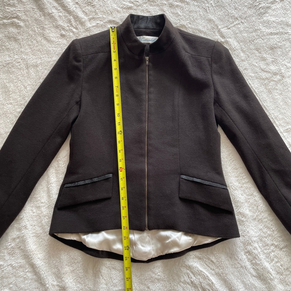 Teresa‎ Crowninshield Wool Cashmere Angora Silk Jacket Black Size 2 - Picture 3 of 14